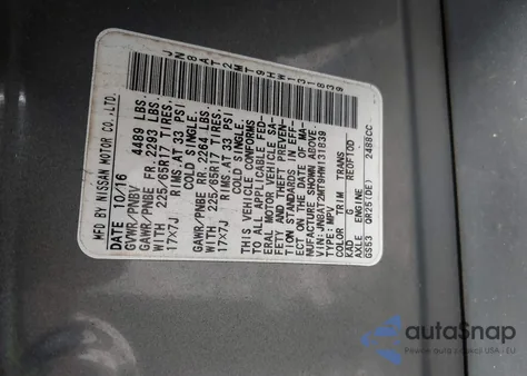 2017 Nissan Rogue Sv from USA, damaged, VIN JN8AT2MT9HW131839